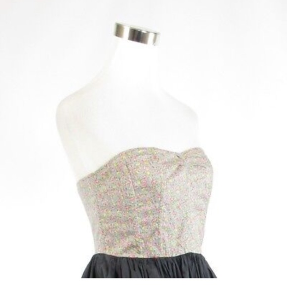 Vintage Maeve floral gray princess dress pink XS 0 Zip - Picture 3 of 7